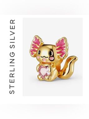 🌟 14K Gold Plated Gold & Pink Cute Creature Charm Bracelet Bead